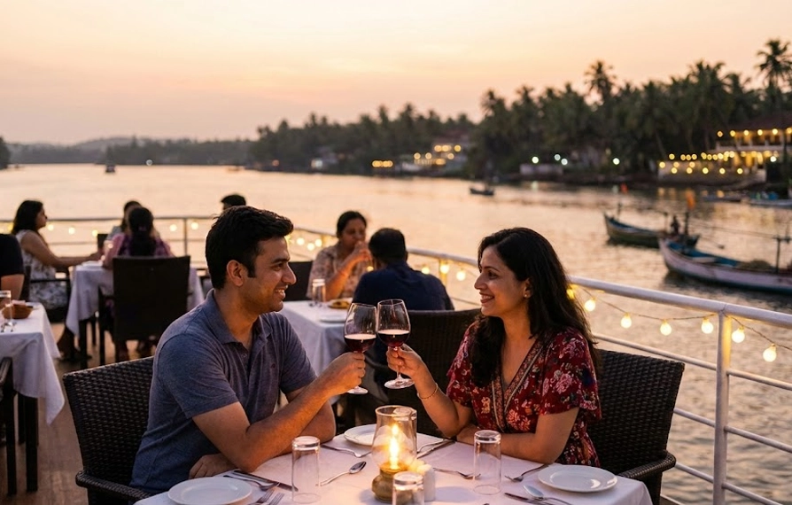 Goa couple dinner cruise Mandovi River